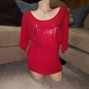 Red Lace Open Back Top